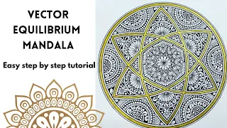 Vector Equilibrium Mandala | Sacred geometry Mandala | Mandala tutorial | Intricate Mandala