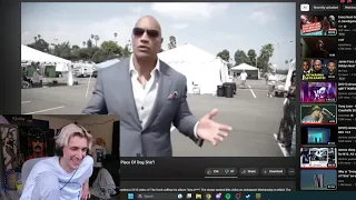 xQc reacts to The Rock saying "That's the biggest piece of dogsh*t"