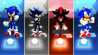 Sonic The Hedgehog 🆚 Dark Sonic 🆚 Shadow Sonic 🆚 Muscular Sonic | Sonic Tiles Hop EDM Rush