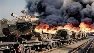 7 Minutes Ago! Train Carrying 200 US Tanks Blown Up by Russian Missile