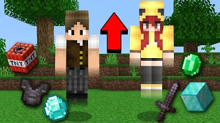 Minecraft: TODA VEZ QUE PULAMOS, UM ITEM ALEATÓRIO DA SPAWN!