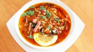 Meat SOLYANKA - SOUP recipe / DINNER recipes / How to Cook