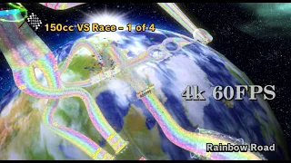 Mario Kart Wii - Rainbow Road 4k 60FPS (Dolphin test)