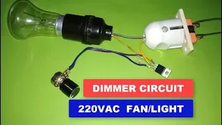 220V AC FAN / LIGHT Dimmer/ Regulator circuit using Triac  BT136.