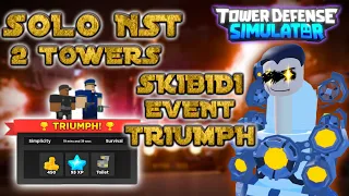 2 towers solo skibidi event triumph tds | easy solo tds event toilet mode triumph | tds roblox