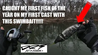 I CAUGHT My FIRST FISH OF THE YEAR On MY FIRST CAST With THIS SWIMBAIT!!! (Winter Kayak Fishing)