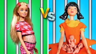 WOW🤯! Little Huggy Wuggies! BARBIE VS SQUID GAME DOLL PREGNANT IN JAIL - Funny Pregnancy