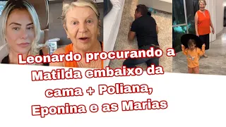 Poliana Rocha passou o dia com as netas e a mãe Eponina + Leonardo chegou.