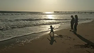 Relaxing 4k Venice Beach, California, walk at sunset. 2022 sea and sand walking tour.