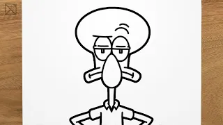 How to draw Squidward Tentacles (SpongeBob SquarePants) step by step, EASY