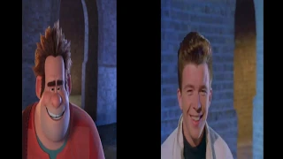 Comparision: Never Gonna Give You Up on Ralph's Breaks The Internet.