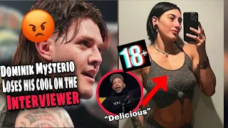 Dominik Mysterio loses his cool after interviewer call Rhea Ripley "Delicious"