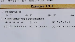 Class 7 Maths Chapter 13 l NCERT EXERCISE- 13.1 Exponents and power l CBSE Board l Solution l 7th