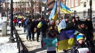 Ukrainians in Boston walked to support #euromaidan