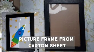how to make picture frame from carton box / handmade picture frame/ make it for your kids