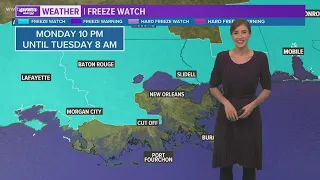 Freezing temperatures coming soon for parts of the New Orleans area