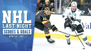 NHL Last Night: All 28 Goals and NHL Scores of April 21, 2021