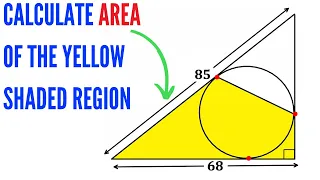 Find area of Yellow shaded region inscribed in a right triangle |  Step-by-step tutorial