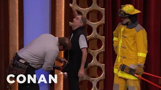 CONAN Stagehand Gets Penis Stuck In Wall | CONAN on TBS