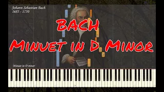 JS Bach - Minuet in D Minor | Piano Synthesia Tutorial | Library of Music