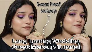 Sweat Proof Long Lasting Wedding Guest Makeup Tutorial In Bengali || Summer Glowing Makeup 🌞