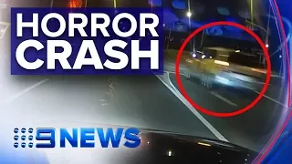 Violent car crash in Adelaide caught on camera | Nine News Australia