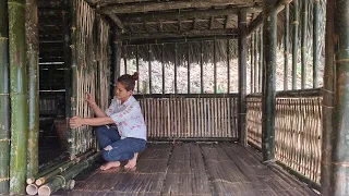 The process of a girl designing railings and sliding doors for a bamboo house | Lý Tiểu An
