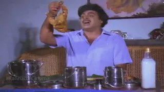 Ambareesh Chicken Eating Comedy Scene || Kannada Comedy Scenes ||   Midida Hrudayagalu Movie || HD