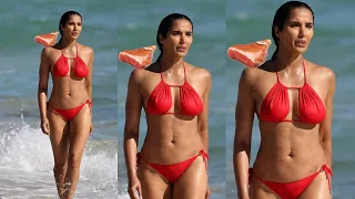 Padma Lakshmi joins viral Elf on Shelf trend, looks stunning in a red bikini