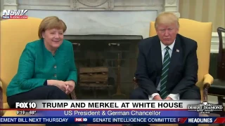 FNN: President Trump & German Chancellor Angela Merkel Photo Opp in Oval Office - No Handshake?