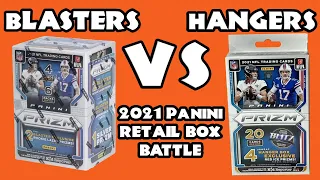 PANINI PRIZM BATTLE NFL 2021 - RETAIL HANGERS VS BLASTERS!!! WHICH PRODUCT HAS THE HITS???
