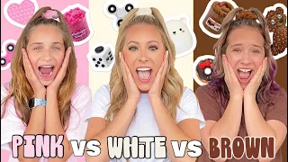 PINK 💗 VS WHITE 🤍 VS BROWN 🤎 NEAPOLITAN SHOPPING CHALLENGE!