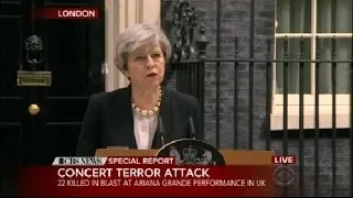 British Prime Minister Theresa May Speaks Out About Manchester Attack