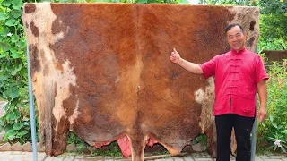 Giant 3 Meters Beef Skin! Deep Fry to Extra Crisp, The best Snacks EVER ! | Uncle Rural Gourmet