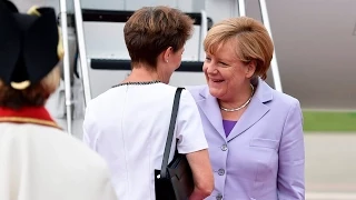 Angela Merkel landet in Bern-Belp - Staatsbesuch 2015 - Simonetta Sommaruga - Schweiz -Angela Merkel