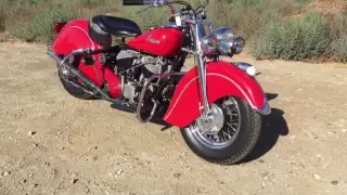 Test riding a 1948 Indian Chief