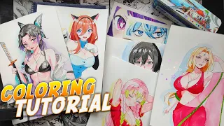 How to Color Your Drawings with Water color 🎨🖌️ (Hindi) Tutorial | Haku Senpai Arts