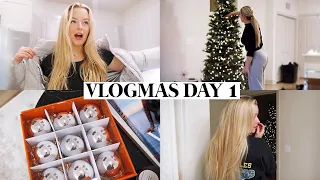 VLOG: christmas decor shopping, setting up the tree, hair tutorial | VLOGMAS 2020