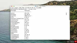 List all the Python packages and libraries installed on MAC (2023)