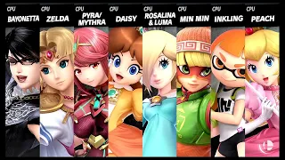 Bayonetta VS Zelda VS Pyra / Mythra VS Daisy VS Rosalina & Luma VS Min Min VS Inkling VS Peach