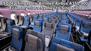 SQ242 Singapore Airlines Airbus A350-900 Economy class Sydney to Singapore