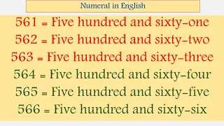 English Numbers 501 – 600 in words | number name | spellings