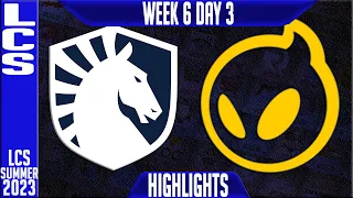 TL vs DIG Highlights | LCS Summer 2023 W6D3 | Team Liquid vs Dignitas