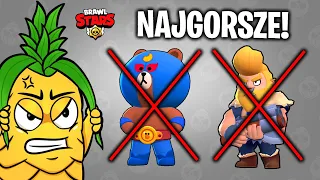 NAJGORSZE SKINY w BRAWL STARS MOIM ZDANIEM!