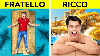 Felicità fronte spiaggia vs. Patio povero! | Modalità vacanza: Ricco vs. Povero da 123GO! FOOD