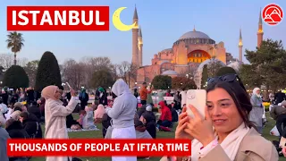 Thousands Of People Iftar Time In Ramadan Istanbul 2023 - Hagia Sophia Walking Tour|4k UHD 60fps