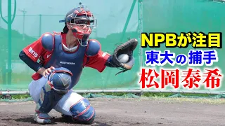 NPBが注目！六大NO.1強肩捕手…東京大学 松岡泰希の現在。