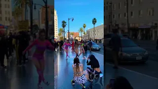 BTS of Shuffle Speed Challenge on Hollywood Walk of Fame