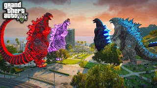 Shin Godzilla, Red Shin Godzilla Vs Godzilla, Heisei Godzilla Rematch Battle ( GTA V mods )