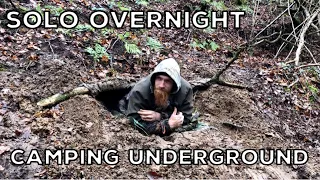 Camping UNDERGROUND In A HILLSIDE | Stealth Camping Dugout Shelter